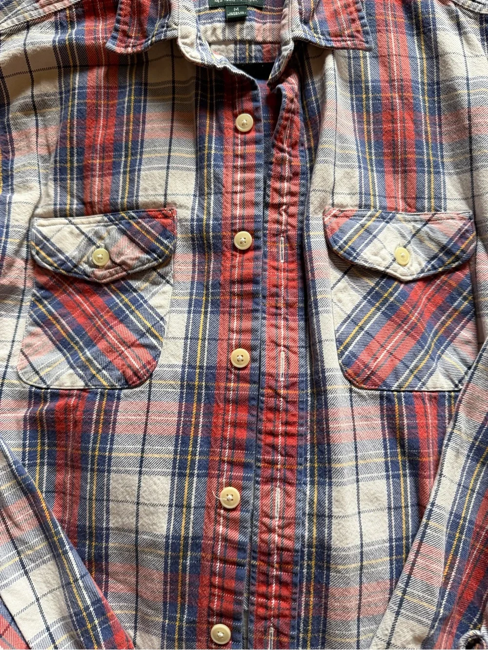 J. Crew Red and Blue Plaid Long-Sleeve Button-Down Shirt